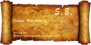 Sass Barbara névjegykártya