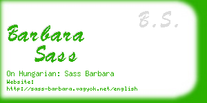 barbara sass business card